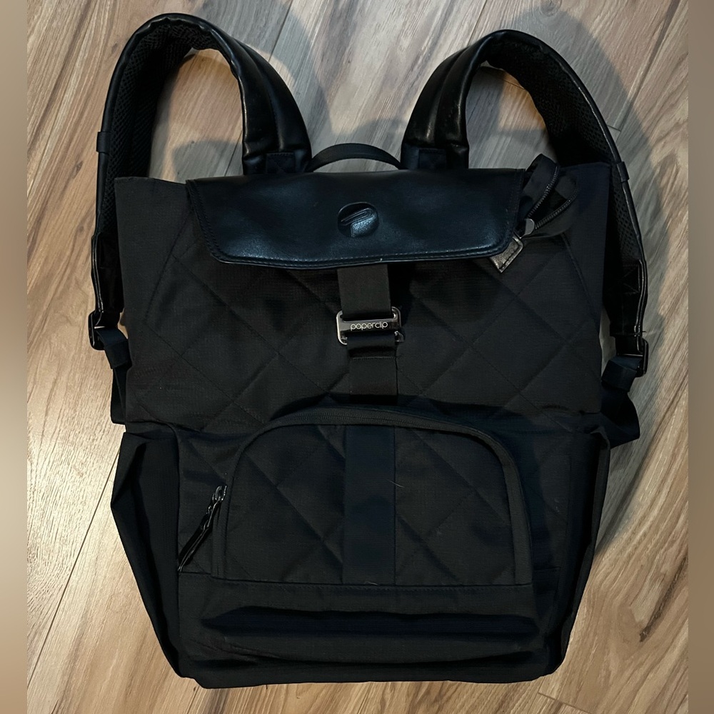 Paperclip Jojo Diaper Bag Backpack w/ Built-In Changing Pad – Black